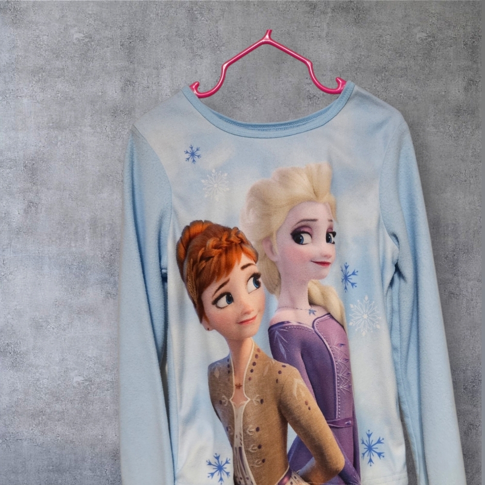 Frozen Themed Kids fleece Long Sleeve Shirt & Pants - Blue